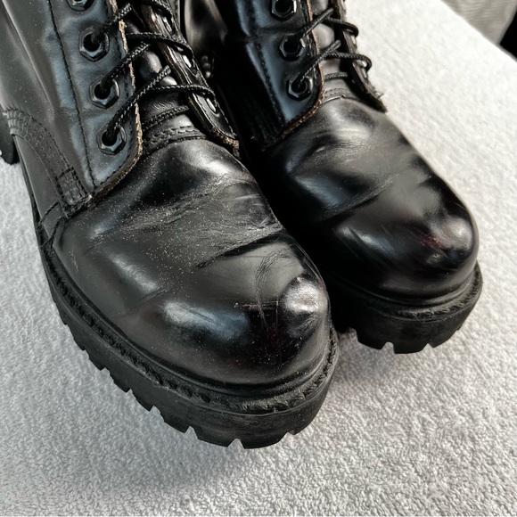 Georgia Boots Mens 7 Womens 8 Black Leather Lace Up Soft Toe Logger Work Sawyer - Picture 14 of 16